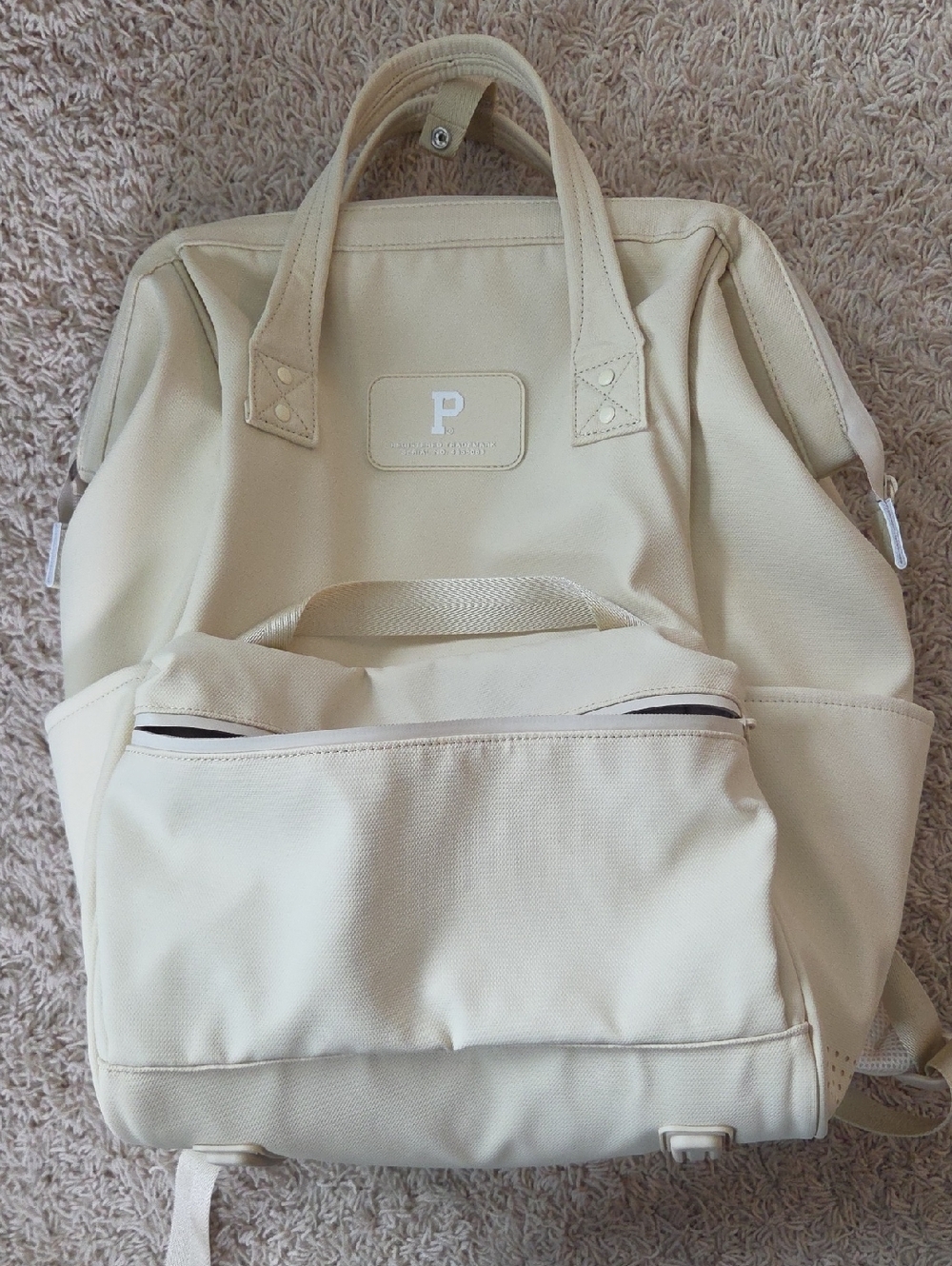 Portland Gear Cascade Cream Canvas Backpack with Front Zipper Pocket